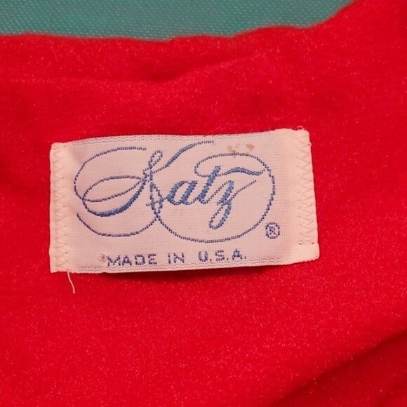 Katz Vintage 70's Embroidered Strawberries Christmas Red Zip Front Robe Size XL - Picture 9 of 12